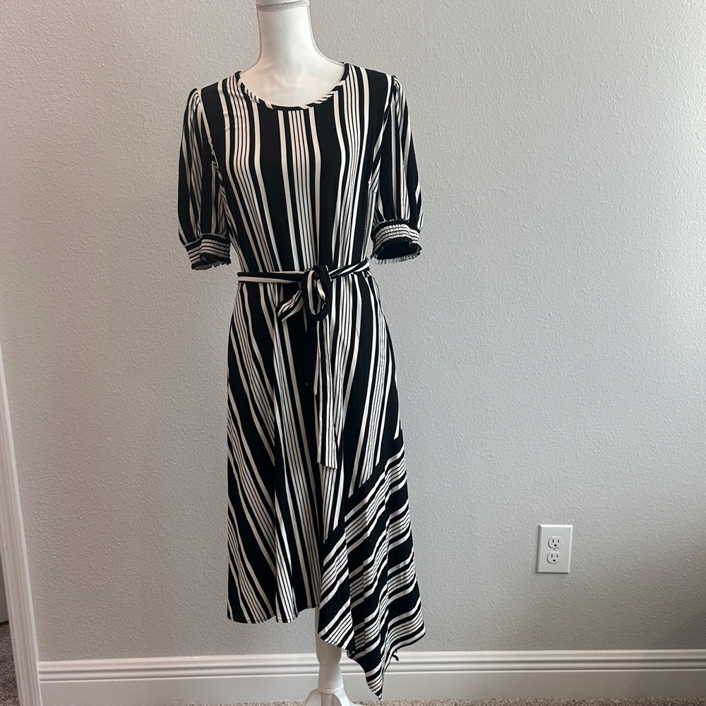 Karl Lagerfeld Asymmetrical Black and White Dress